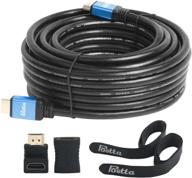 🔌 постта ультра hdmi-кабель 40 футов - 2.0v, 4k 2160p, 1080p, 3d, аудиообратный сигнал, ethernet - синий | в комплекте кабельные стяжки и адаптеры hdmi логотип