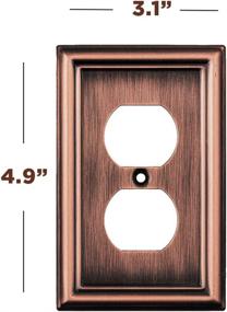 img 3 attached to Pack of 4 SleekLighting Decorative Beveled Copper Wall Plate Outlet Switch Covers - Enhancing Style Options for Decorator, Duplex, Toggle, and Combo Switches - 1 Gang Duplex Size
