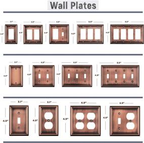 img 2 attached to Pack of 4 SleekLighting Decorative Beveled Copper Wall Plate Outlet Switch Covers - Enhancing Style Options for Decorator, Duplex, Toggle, and Combo Switches - 1 Gang Duplex Size