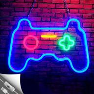 🎮 led neon sign in gamepad shape for gaming room decor - game neon lights for wall, bedroom, party decoration - light up signs for gamer children, teen boys - blue color логотип