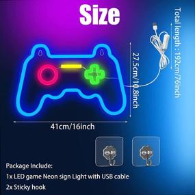 img 3 attached to 🎮 LED Neon Sign in Gamepad Shape for Gaming Room Decor - Game Neon Lights for Wall, Bedroom, Party Decoration - Light Up Signs for Gamer Children, Teen Boys - Blue Color