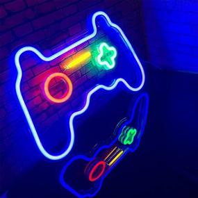 img 1 attached to 🎮 LED Neon Sign in Gamepad Shape for Gaming Room Decor - Game Neon Lights for Wall, Bedroom, Party Decoration - Light Up Signs for Gamer Children, Teen Boys - Blue Color