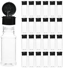 img 3 attached to 🌶️ Gonioa 25Pcs 2OZ/3.3FL.OZ Empty Plastic Spice Bottles Set - Salt & Pepper Shaker Sets for Storing and Dispensing Spices, Herbs, and Powders - Perfect Clear Spice Jars (Black)