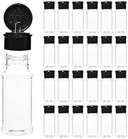 img 2 attached to 🌶️ Gonioa 25Pcs 2OZ/3.3FL.OZ Empty Plastic Spice Bottles Set - Salt & Pepper Shaker Sets for Storing and Dispensing Spices, Herbs, and Powders - Perfect Clear Spice Jars (Black)