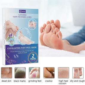 img 3 attached to 👣 2 Pack Foot Peel Mask for Dry Cracked Feet - Foot Exfoliator to Achieve Baby Soft Smooth Skin