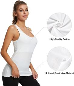 img 2 attached to 🧘 Women's Yoga Tank Tops with Built-in Bra - Wsdeya Racerback Athletic Activewear for Workouts