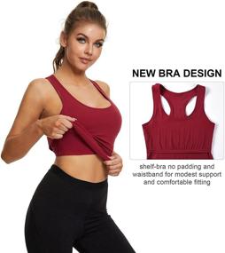 img 1 attached to 🧘 Women's Yoga Tank Tops with Built-in Bra - Wsdeya Racerback Athletic Activewear for Workouts