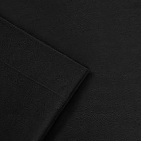 img 2 attached to 🛏️ 3M Scotchgard Micro Fleece Wrinkle and Stain Resistant Plush Sheets with 14" Deep Pocket - Cozy Bedding Set for Cold Seasons - Queen Size - Black (SHET20-733)