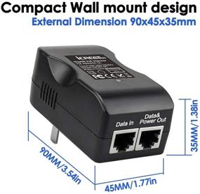 img 3 attached to 🔌 iCreatin Wall Plug Gigabit POE Injector: 24W Adapter, 1000Mbps, 802.3af Compliant, Up to 100 Meters (328 Feet)