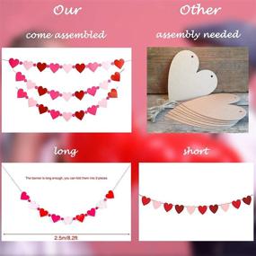 img 2 attached to Valentine's Day Love Hearts Banners - Red Pink Garland Ornaments - Wedding Party Decorations Supplies (Assembled) - Moon Boat 3 Pieces