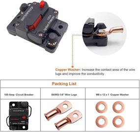 img 3 attached to ⚡️ Erayco 100 Amp Circuit Breaker: Manual Reset for Car Marine Trolling Motors, Boat & ATV Power Protection, Waterproof & Ideal for Audio Systems, 12V-48VDC