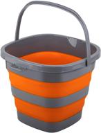 🪣 multipurpose collapsible plastic bucket – 1.32 gallon (5l) capacity, foldable rectangular tub for household chores, compact outdoor water container for gardening or camping, portable fishing water pail (orange) logo