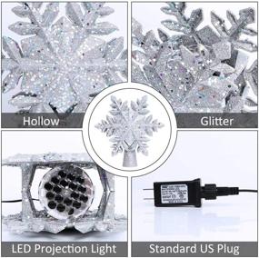 img 1 attached to 🎄 OurWarm LED Rotating Silver Snowflake Christmas Tree Topper Light with Projector - Indoor Outdoor Christmas Tree Decorations Night Light
