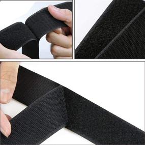 img 2 attached to Versatile 4-Inch Black Sew On Hook and Loop Tape - Non-Adhesive Fabric Fastener Strips for Mounting, Hanging, and Organizing - Industrial Strength - 12-Inch Hook & 12-Inch Loop