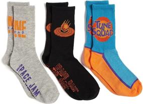 img 1 attached to SPACE JAM Boys 3-Pack Crew Socks: Cool and Comfortable Space Jam Footwear for Kids