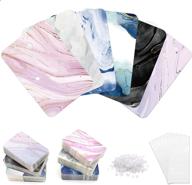 inknote 240 pcs marble earring display card set: 6 colors, 240 self-seal bags, 💎 and 480 earring backs - ideal for jewelry display and packing in diy projects and stores logo