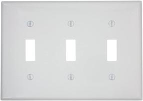 img 1 attached to 🔘 Leviton 80711-W 3-Gang Toggle Switch Wallplate, White, 1 Pack - Enhanced SEO