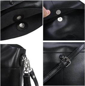 img 1 attached to 👜 Designer Bucket Purses - Heshe Women's Leather Crossbody Bag Shoulder Handbags