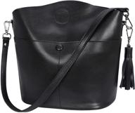 👜 designer bucket purses - heshe women's leather crossbody bag shoulder handbags logo