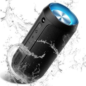 img 4 attached to 🔊 COOCHEER 24W Беспроводной динамик Bluetooth с вечеринкой свет - водонепроницаемый портативный динамики для наружного использования, TWS, более 20 часов воспроизведения, встроенный микрофон и пылезащитный