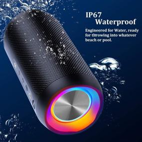 img 1 attached to 🔊 COOCHEER 24W Беспроводной динамик Bluetooth с вечеринкой свет - водонепроницаемый портативный динамики для наружного использования, TWS, более 20 часов воспроизведения, встроенный микрофон и пылезащитный