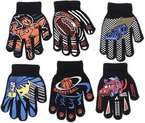 img 1 attached to Gilbin Kids Magic-Stretch Gripper Gloves - Colorful Set of 6 Pairs