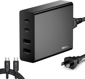 img 4 attached to 💡 Nekteck 107W GaN Tech USB C Charger: 65W 30W 4-Port Type C Wall Charger with 1 USB C to C Cable - Fast PD Charger Compatible with iPhone 12 11 Pro Max, Galaxy S20+/Note 20 Ultra