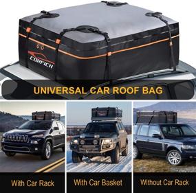img 1 attached to 🚗 CORFICH Car Rooftop Cargo Carrier - 15 Cubic Feet, Waterproof Roof Rack Cargo Carrier with Lock, 8 Reinforced Straps, and 4 Door Hooks - Suitable for All Vehicles with or Without Racks (Orange)