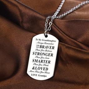 img 2 attached to 🎁 Inspirational Necklace for Grandsons and Granddaughters - Gift Pendant Necklace from Grandpa, Grandfather, Grandma, or Grandmother - Girls and Boys Jewelry by YEEQIN