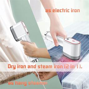 img 3 attached to 8thdays Portable Handheld Garment and Fabric Steamer with Ceramic Plate and Steam Nozzle - 20 Second Fast Heating, 2-in-1 Mini Travel Steam Iron (White)