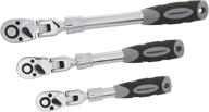 steelman pro 72-tooth flex-head ratchet tool set, 3-piece (1/4, 3/8, and 1/2-inch drives), chrome-vanadium steel, extendable handle, ideal for automotive mechanics and tight spaces logo