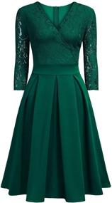 img 3 attached to MISSMAY Women's Vintage Floral Lace 2/3 Sleeve Bridesmaid Party Dress with Improved SEO