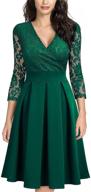 missmay women's vintage floral lace 2/3 sleeve bridesmaid party dress with improved seo logo