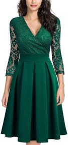 img 4 attached to MISSMAY Women's Vintage Floral Lace 2/3 Sleeve Bridesmaid Party Dress with Improved SEO