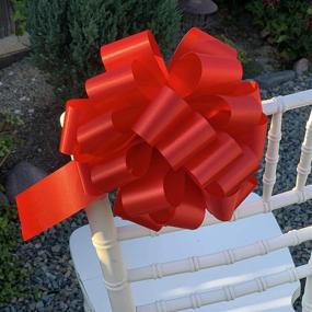 img 1 attached to 🎁 Set of 6 Large Red Ribbon Pull Bows - 9" Wide for Festive Gift Decorations: Christmas, Presents, Wreaths, Swags, Garlands, Fundraisers, and More!