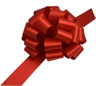 🎁 set of 6 large red ribbon pull bows - 9" wide for festive gift decorations: christmas, presents, wreaths, swags, garlands, fundraisers, and more! logo