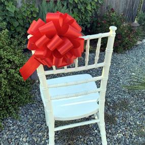 img 2 attached to 🎁 Set of 6 Large Red Ribbon Pull Bows - 9" Wide for Festive Gift Decorations: Christmas, Presents, Wreaths, Swags, Garlands, Fundraisers, and More!
