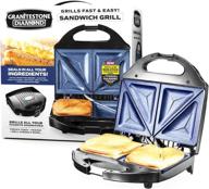 granitestone 2-sandwich maker: toaster, electric panini grill with ultra nonstick mineral surface - quick cleanup, easy-cut edges, indicator lights логотип