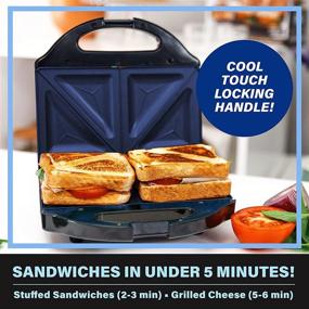 img 3 attached to Granitestone 2-Sandwich Maker: Toaster, Electric Panini Grill with Ultra Nonstick Mineral Surface - Quick Cleanup, Easy-Cut Edges, Indicator Lights