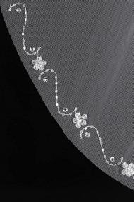 img 1 attached to Floral Vine Patterns Beaded Edge 🌸 Bridal Veil by SAMKY - Tier 1T