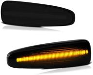 🚦 vipmotoz mitsubishi lancer evo x amber led side indicator light replacement - black smoked lens, 2-piece set logo