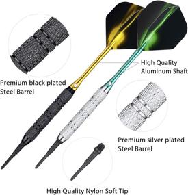 img 2 attached to Centaur 12-Pack Soft Tip Darts - Professional 18g Plastic Tip Dart Set w/ 4 Colors Aluminum Shafts, 100 Dart Tips, 16 Dart Flights, and Case - for Electronic Dart Board - Silver & Black