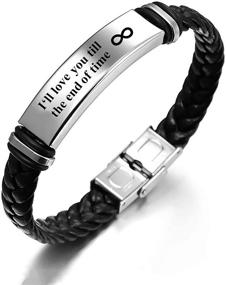 img 3 attached to JUPPE Handmade Braided Rope Leather Bracelet - Personalized 📿 Classic Bangle for Men and Women - Unique Unisex Gift