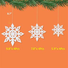 img 2 attached to Transform Your Home into a Winter Wonderland with 12 PCS White 3D Glittery Paper Snowflakes: Perfect for Christmas Window and Tree Decor, Christmas New Year Party Décor