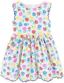 img 4 attached to 👗 Mud Kingdom Little Girls Dress with Adorable Cartoon Prints - Perfect for Summer, Casual Wear