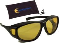 ideal eyewear night driving fit over glasses with yellow lens for brilliant night-time visibility logo