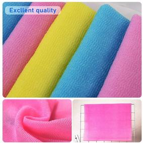 img 3 attached to 🛀 12 Pack Exfoliating Washcloth Back Scrubber for Shower Towel - Nylon Microabrasion Sponge - Japanese Bath Wash Towel - Korean Exfoliating Towel - Body Beauty Wash Cloth - Loofah Exfoliating Body Scrub by ARCH&amp;M