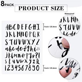 img 3 attached to 🎨 8 Sheets Vinyl Cursive Alphabet Letter Stickers - Self-Adhesive Pantry Labels for Scrapbooking, Mailbox, Kitchen Signs, Grad Cap Containers, Jar Labels - 1 Inch, Black