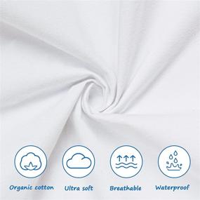 img 3 attached to 🛏️ Super Soft Organic Cotton Bassinet Sheets 2 Pack - Waterproof, Breathable, and Flexible Fitted Sheets for Various Cradle and Bassinet Mattress Sizes - 32''x16''x4'' in White