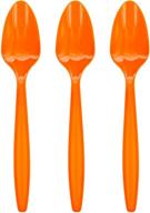 amcrate orange disposable plastic spoons (pack of 100) - perfect for weddings, parties, birthdays, dinners, and lunches logo